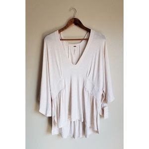 NWT Free People Flowy Cream Blouse size Large